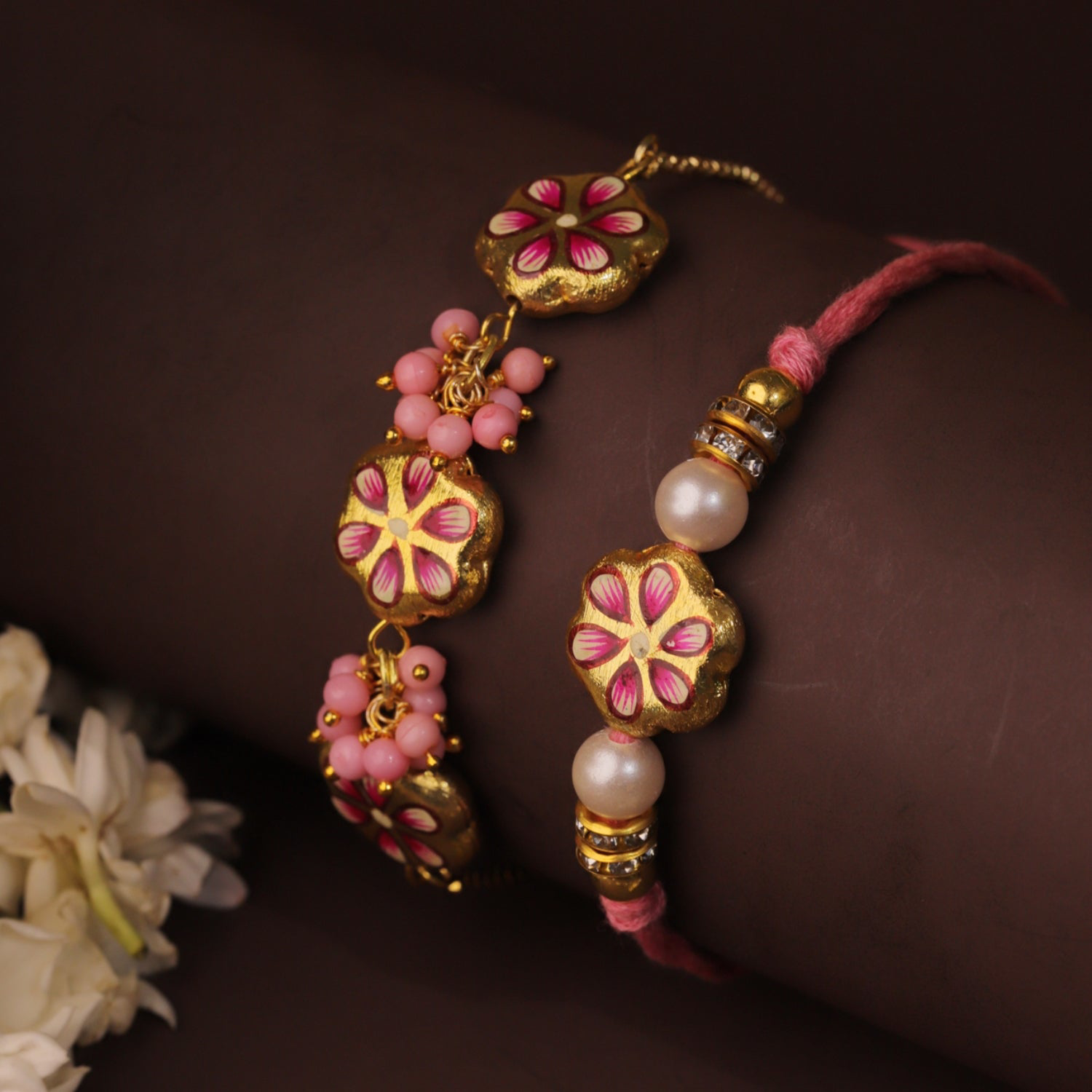 Floral Meenakari Bhaiya Bhabhi Rakhi
