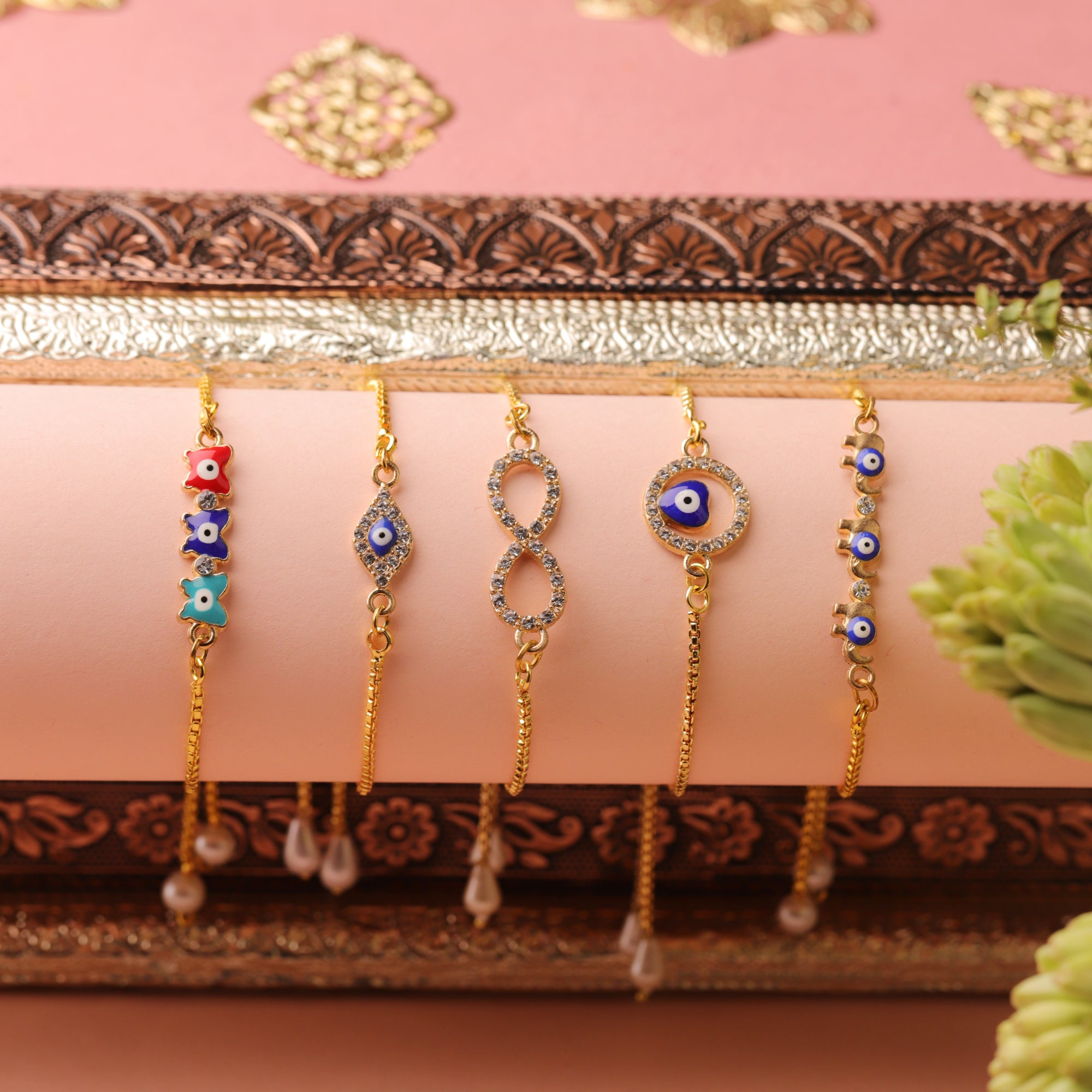 Evil Eye And Infinity Rakhi Bracelets