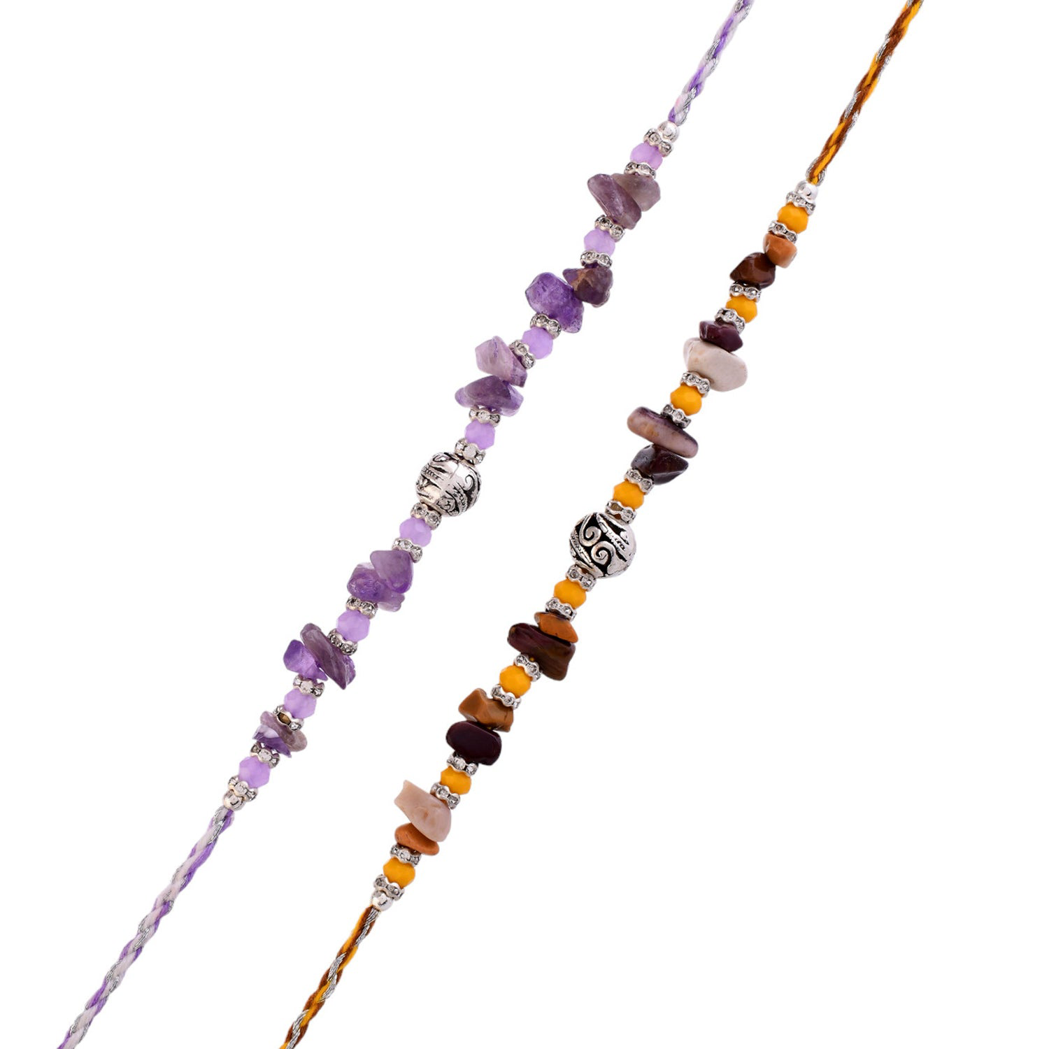 Pack Of 2 Men's Beaded Colourful Rakhis