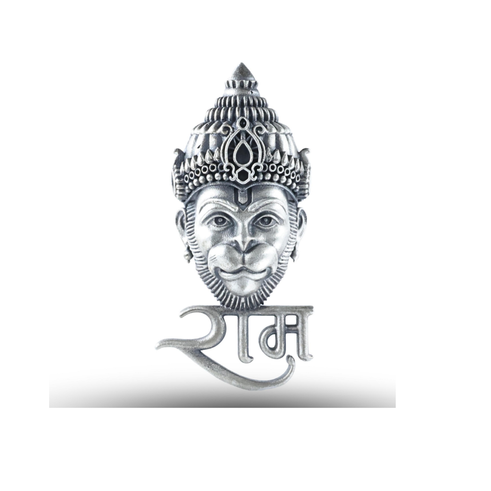 SILVER HANU RAM BROOCH
