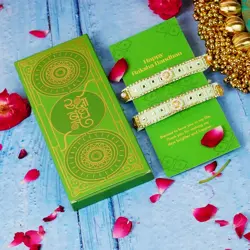 Sage Green Studded Bhaiya Bhabhi Rakhi