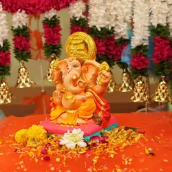 Vinayaka Clay Ganesha Idol | 9.5'' from Sacred Ganga River Mitti| Dissolvable & Earth - Friendly