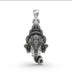 925 Silver Ganesh Face Pendant