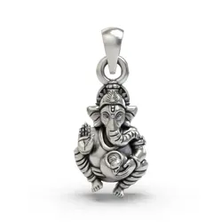 Ganpati Bapa Pendant in Pure 925 Silver