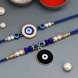Set of 2 Evil Eye Motif Rakhis