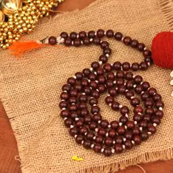 Red Sandalwood Mala 10 mm | Lal Chandan Mala Natural Beads | 108 Beads